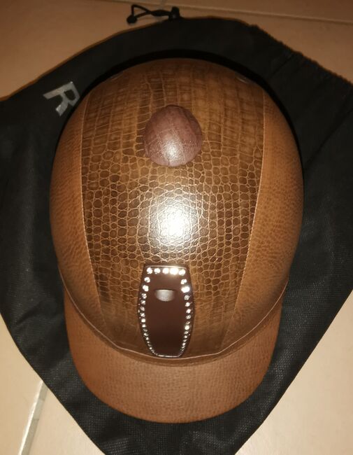 Luxus Reithelm * NEU * Braun Croco Strass * Gr. 56, Selina M. , Riding Helmets, Rödermark, Image 3