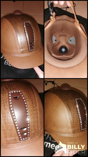 Luxus Reithelm * NEU * Braun Croco Strass * Gr. 56, Selina M. , Riding Helmets, Rödermark, Image 14