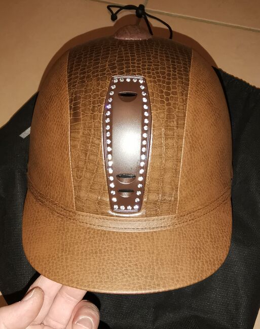 Luxus Reithelm * NEU * Braun Croco Strass * Gr. 56, Selina M. , Riding Helmets, Rödermark, Image 13