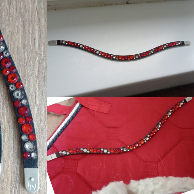 Magic Tack Stirnriemen rot, silber (neues System) Bling, Swing, Magic Tack  Bling, Swing (neues System), Josi, Browbands, Oderaue