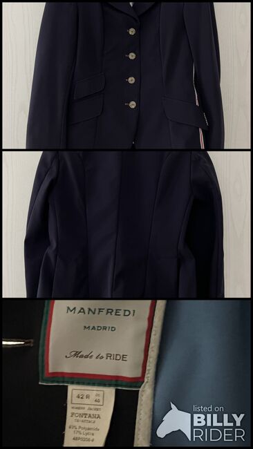 Manfredi Turnierjacket Navy Gr. 42 R (IT) Gr. 40 (DE), Manfredi  FONTANA, Anna , Turnierbekleidung, Seligenstadt, Abbildung 4