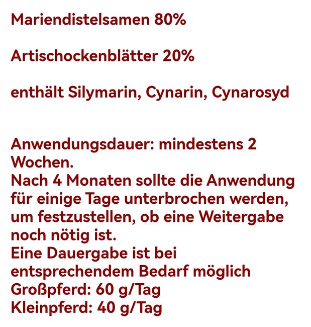 Mariendistel Artischocke 2kg, Isabell Aepfler , Pferdefutter, Eckartsberga , Abbildung 4