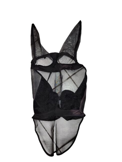 Pferde Fliegenmaske mit Ohren und Nüsternschutz, Gr. XL, elastische Pferdemasken, Andrea Schürmann, Ochrona koni przed owadami , Lichtenau