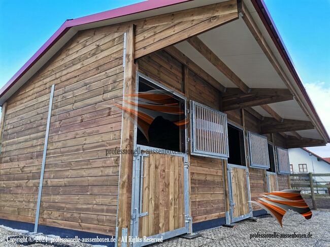 Massive Konstruktion: Stallbau - Pferdestall, Außenbox, Pferdebox, Offenstall kaufen, Paddockbox,, AUSSENBOXEN PFERDESTALL - PFERDEBOXEN, AUSSENBOXEN, Horse & Stable Mats, Wałcz, Image 2