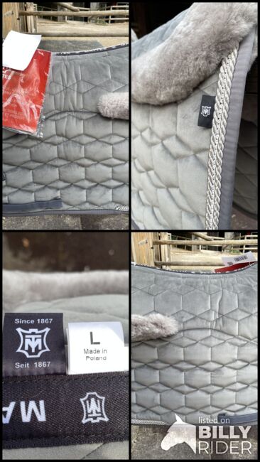 Mattes Lammfellschabracke Samt Grau VS Gr. L *NEU*, Mattes Schabracke, Alena , Dressage Pads, Bruckmühl, Image 6