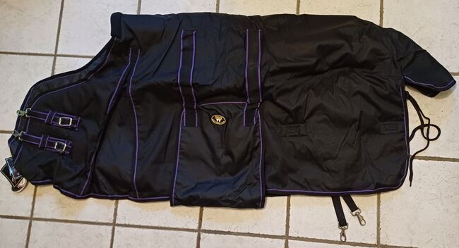 MHS Shetty 600D Winter Regendecke 300g schwarz 115cm, MHS Shetty Winter Thermodecke 300g mit Bauchlatz, Reitartikelbörse (Reitartikelbörse - Onlineshop für Wanderreiter), Derki dla konia, Grevenbroich