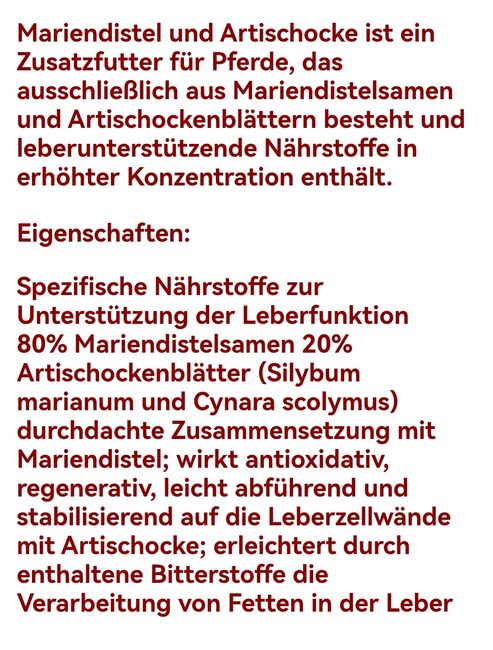 Mariendistel Artischocke 2kg, Isabell Aepfler , Horse Feed & Supplements, Eckartsberga , Image 2