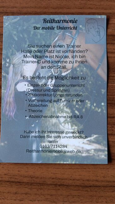 Mobiler Reitunterricht, Nicole Neufeld , Nauka jazdy konnej, Burghaun