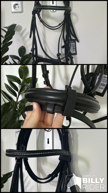 Montivum Trense mit Zügel, Englisch, Englisch kombiniert, schwarz, Montivum , Lina, Bridles & Headstalls, Fürstenwalde/Spree Fürstenwalde, Image 4