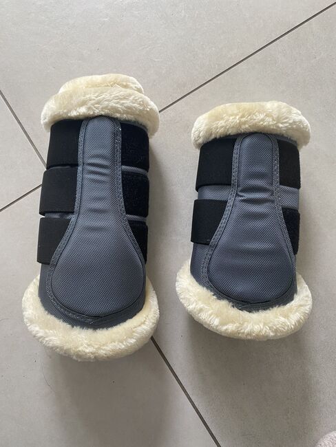 NEU Felix Bühler Gamaschen Dressur Gamaschen Wb Full grün grau Lammfell, KJ, Gamaschen, Heppenheim