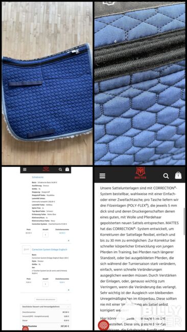 NEU Mattes Lammfell Schabracke Dressur XL blau Korrektureinlagen, Mattes, Jenny, Schabracken, Duisburg, Abbildung 10