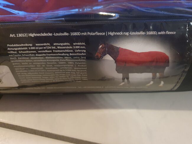 Neue HKM Highneck-Regendecke Louisville 155 rot-schwarz HKM, HKM Louisville, Kiki, Pferdedecken, Burgwedel, Abbildung 2
