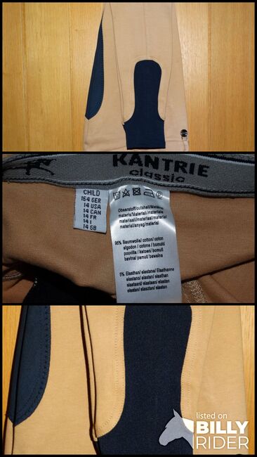 Neue Kinder Reithose 164 beige Kunstleder Vollbesatz dunkelblau Kantrie Vollbesatzreithose NEU, Kantrie, Anne, Kinder-Reithosen, Wahrenholz, Abbildung 4