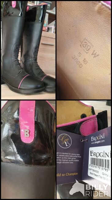 Neue Reitstiefel; schwarz/pink; 39, Brogini Ginny Long Patent Top, Laura, Reitstiefel, Berlin, Abbildung 5