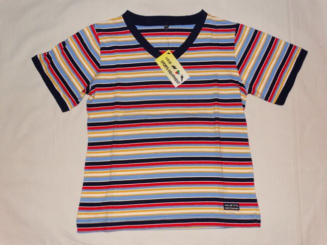 Neues HKM Streifen T-Shirt Kinder XL (ca. 170-176, Erwachsene S) rot gelb blau gestreift NEU, HKM, Anne, Kinder-Oberteile, Wahrenholz, Abbildung 2