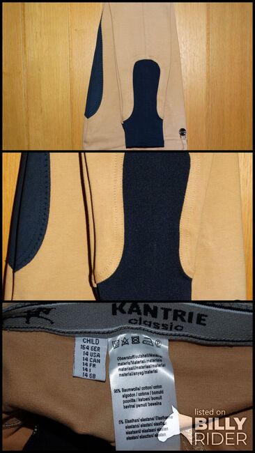 Neue Kinder Reithose 164 beige Kunstleder Vollbesatz dunkelblau Kantrie Vollbesatzreithose NEU, Kantrie, Anne, Children's Breeches & Jodhpurs, Wahrenholz, Image 4