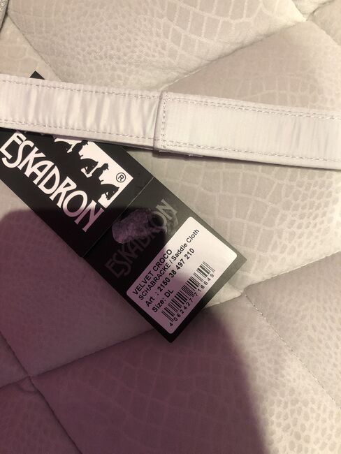 NEU ESKADRON SET Platinum 2022 Pearlgrey Pearl Grey Beige Kroko DL Schabracke Bandagen WB DR Velvet, Eskadron, Hermine, Dressage Pads, Bremen, Image 4
