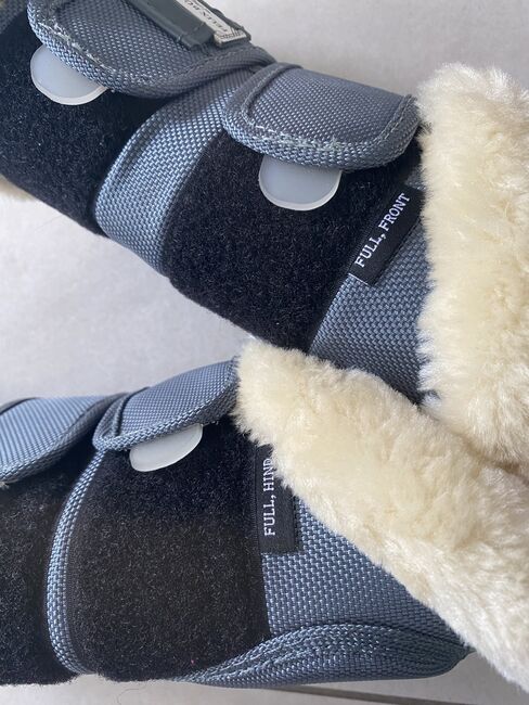 NEU Felix Bühler Gamaschen Dressur Gamaschen Wb Full grün grau Lammfell, KJ, Tendon Boots, Heppenheim, Image 2
