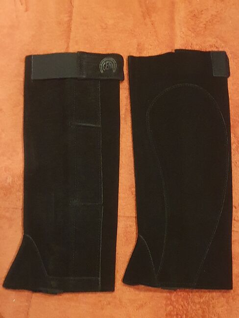 Neu! Reiter, Chaps, XS, schwarz, seitlicher Reißverschluss, Velourleder, sehr weich und bequem, Gera, Gera, Andrea Schürmann, Half Chaps, Lichtenau, Image 6