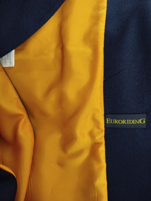 NEU Turnierjacket Euroriding dunkelblau Samtkragen Gr.76, Euroriding  Reitjacke Damen Blau Samtkragen goldene Paspel Gr.76, Veronika , Show Apparel, Heusenstamm , Image 6