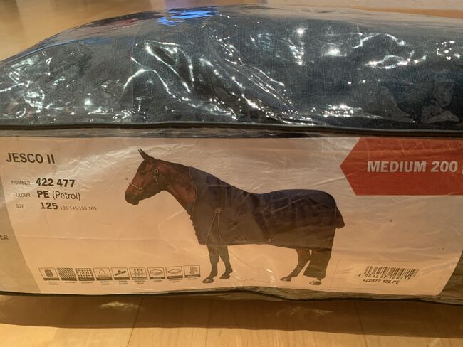 Neu THERMO MASTER Highneck Pferdedecke Jesco II, 200g, Petrol, Gr.125 (OVP), Thermo Master Jesco II, Björn Lakeberg, Horse Blankets, Sheets & Coolers, Hatten, Image 2