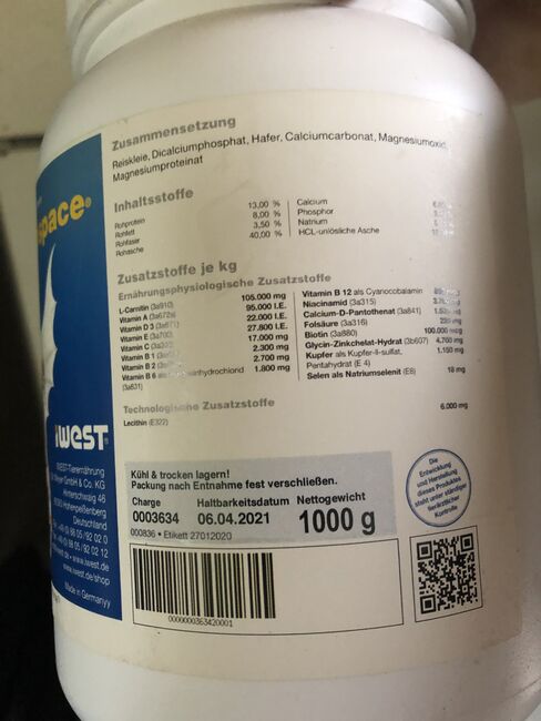 *Neu* 3 kg Iwest Magnospace - sehr hoher L-Carnitin gehalt, Iwest Magnospace, Sandra, Horse Feed & Supplements, Berlin , Image 2