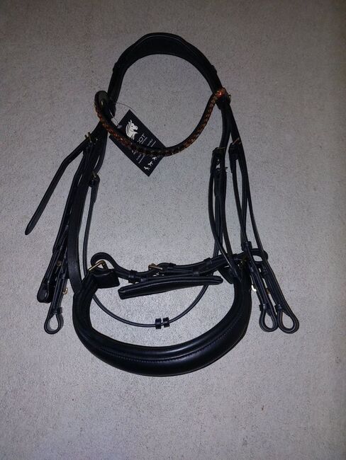 Neuer Kandarenzaum von Ascot, WB, schwarz/Messing, Ascot, Sandra, Bridles & Headstalls, Garching, Image 4