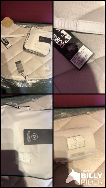 NEU ESKADRON SET Platinum 2022 Pearlgrey Pearl Grey Beige Kroko DL Schabracke Bandagen WB DR Velvet, Eskadron, Hermine, Dressage Pads, Bremen, Image 11
