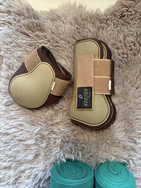 Norton Hartschalen Gamaschen und Streichkappen Pony beige braun, Norton, Leon, Gamaschen, Nürnberg 