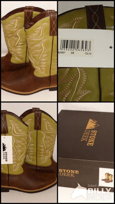 Neue STONEDEEK Westernstiefel Western Boots Hailey Größe 38 Braun, Olive, STONEDEEK Hailey, Anne, Oficerki jeździeckie, Wahrenholz, Image 7