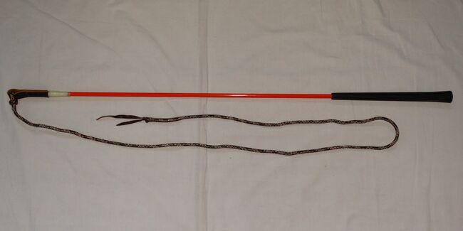Neuer Horsemanship Stick 100 cm orange & Seilchen 160 cm Bodenarbeitsstick Carrot Stick, Anne, Pomoce szkoleniowe , Wahrenholz