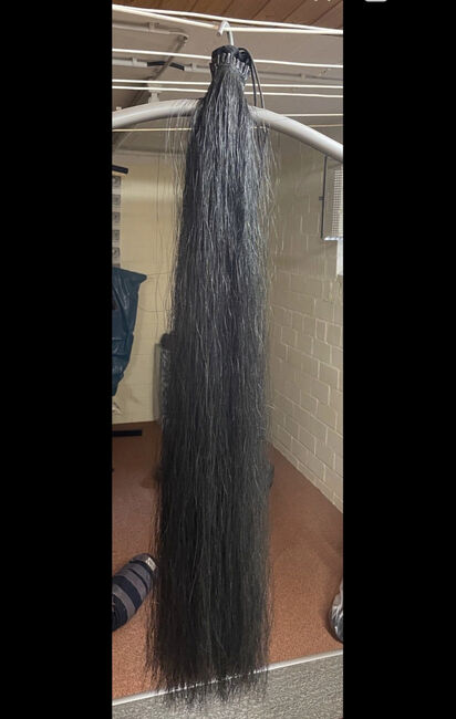 Neues Schweiftoupet 85cm lang in schwarz, Pferde Extensions Schweiftoupet Premium ca.400Gramm, Lena Klein-Ridder, Dla koni, Raesfeld