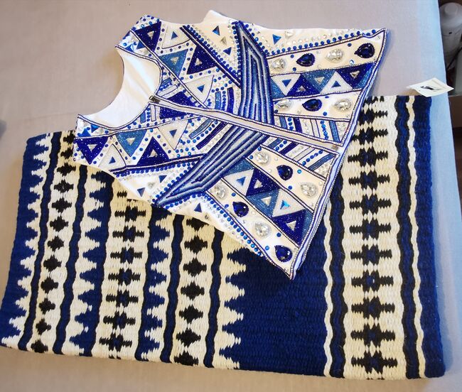 NEU!! Show Outfit Westernblanket Handmade Bolero (NEU) royalblau/weiss, handmade, Nicole, Show Apparel, WEDEMARK