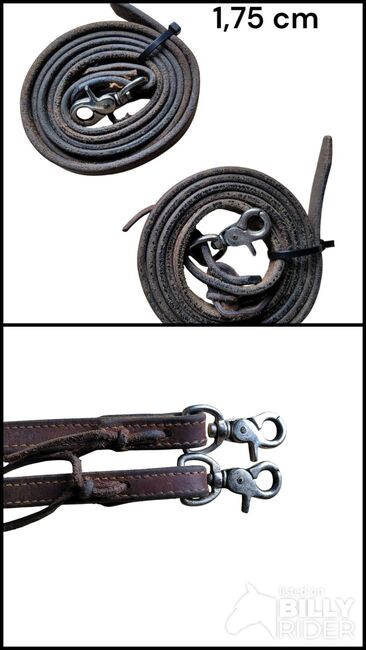 Offene Westernzügel Rindsleder 1,75 m, Andrea Schürmann, Hilfszügel, Lichtenau, Abbildung 3