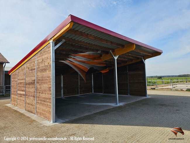 Offenstall kaufen - Pferdeunterstand, Weideunterstand, Laufstall für Pferde & Weidehütte, AUSSENBOXEN Pferdeunterstand - Weideunterstand - Unterstand - Offenstall bauen, AUSSENBOXEN (AUSSENBOXEN Sp. z o.o.), Paddock-, Boxen- & Stallmatten, Wałcz