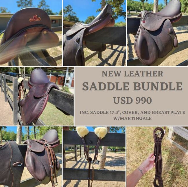 OFFER! New Leather Saddle Bundle, Saint Spirit Berlin, Florencia, Springsattel, Houston