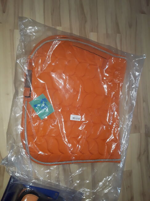 Oranges Set Pony, Halfter, Longe, Schabbi, 4er Gamaschen, neu, Preis s. Text, XYZ, Dressage Pads, Groß Wittensee, Image 11
