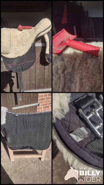 Fellsattel Christ WB inkl. Schabracke, Gurt, Buerste, Christ und Engel, Birgit E., Lambskin Pad, Brammer, Image 5