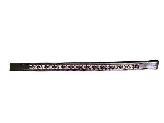 Leder-Stirnband, Stirnriemen mit Glitzersteinen für Pferde, 40 cm, schwarz; 4 Horse, 4 Horse, Andrea Schürmann, Browbands, Lichtenau