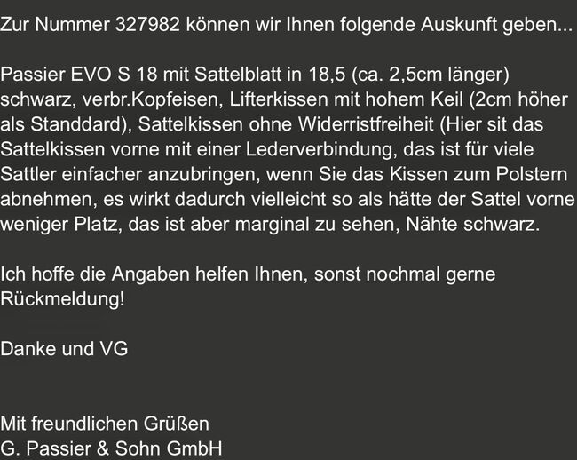 Passier Evo S Springsattel 18“, Passier Evo S, Janine , Springsattel, Winsen (Luhe), Abbildung 3
