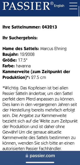 PASSIER Marcus Ehning 17,5 Havanna/ Tausch, Passier Marcus Ehning, Carola Westendarp, Jumping Saddle, Melle, Image 8