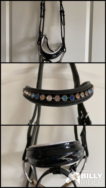 Lacktrense schwarz/weiß unterlegt, Silke Lang, Bridles & Headstalls, Wadgassen, Image 4