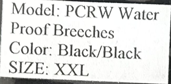 PCRacewear waterproof breeches. Size XXL. Black. New without tags, PCRacewear, Yvonne Hunter, Men's Breeches & Jodhpurs, Coneythorpe, Image 5