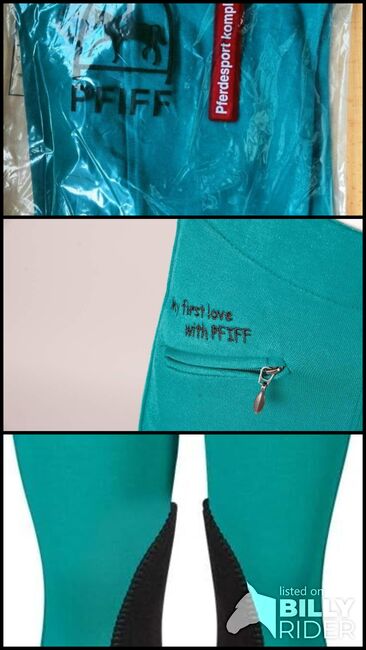 PFIFF Kinder-Reitleggings mit Stoffbesatz Gr. 158 Farbe türkis, Reit-Leggings, Una (Horse-design), Kinder-Reithosen, Rot am See, Abbildung 4