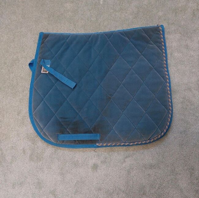 PFIFF Samt Schabracke hellblau Warmblut WB Dressur DR, PFIFF, Nicole , Dressage Pads, Norderstedt, Image 2