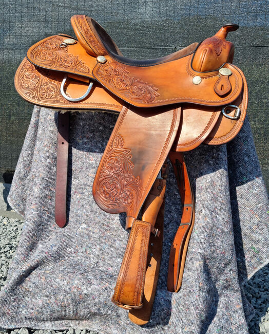 Beautiful Rocking R western saddle - 16 inch seat, Rocking R, SareV, Siodło westernowe , Peer, Image 2