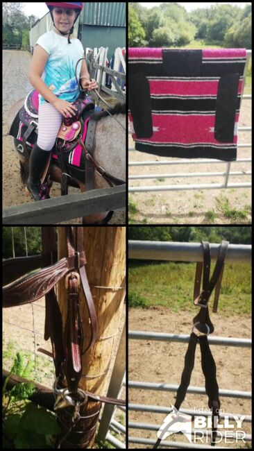 Pink suede and leather western saddle, Katie , Siodło westernowe , Saltash , Image 6