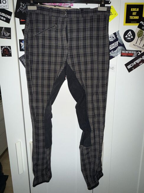 karierte grau schwarze Reithose- Vollbesatz, Loesdau, Isabell Buchendorfer, Breeches & Jodhpurs, Bad Sassendorf