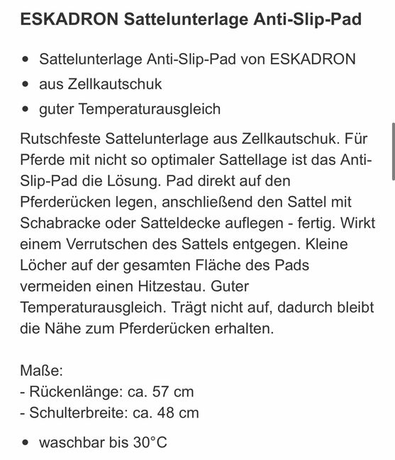 Anti-Slip-Pad, Eskadron Artikelnr.: 7599, Selina  Brand , Inne podkładki pod siodło, Fürth, Image 3