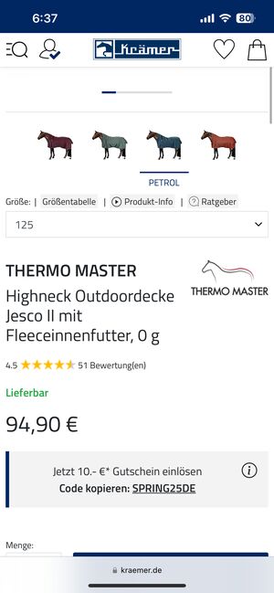 Thermo Master Jesco II 165 Fleecefutter 0g, Thermo Master  Jesco II, Tanja Hochhaus , Derki dla konia, Schwarzenberg, Image 13